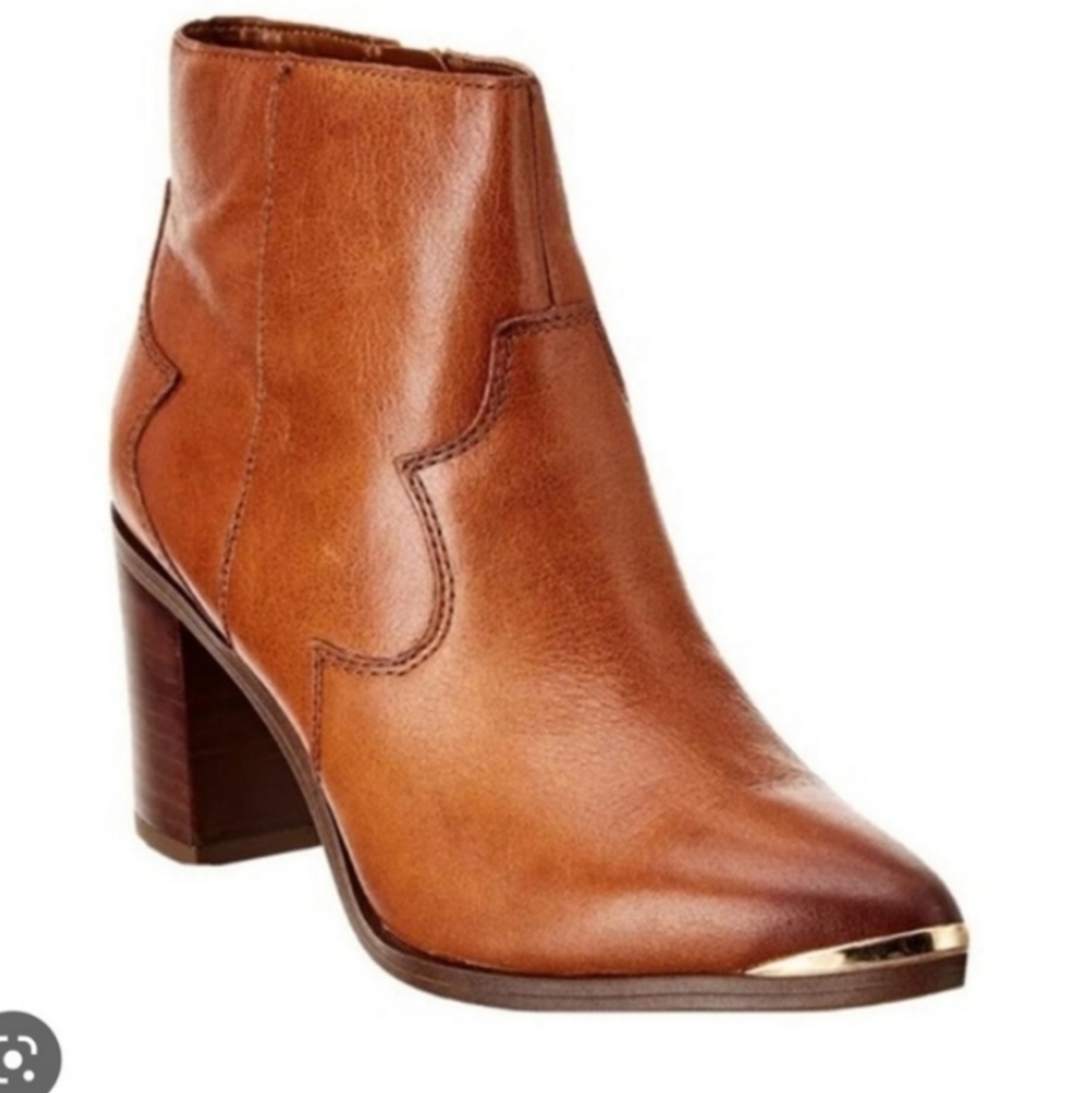 Franco Sarto Tan Leather Ankle Booties